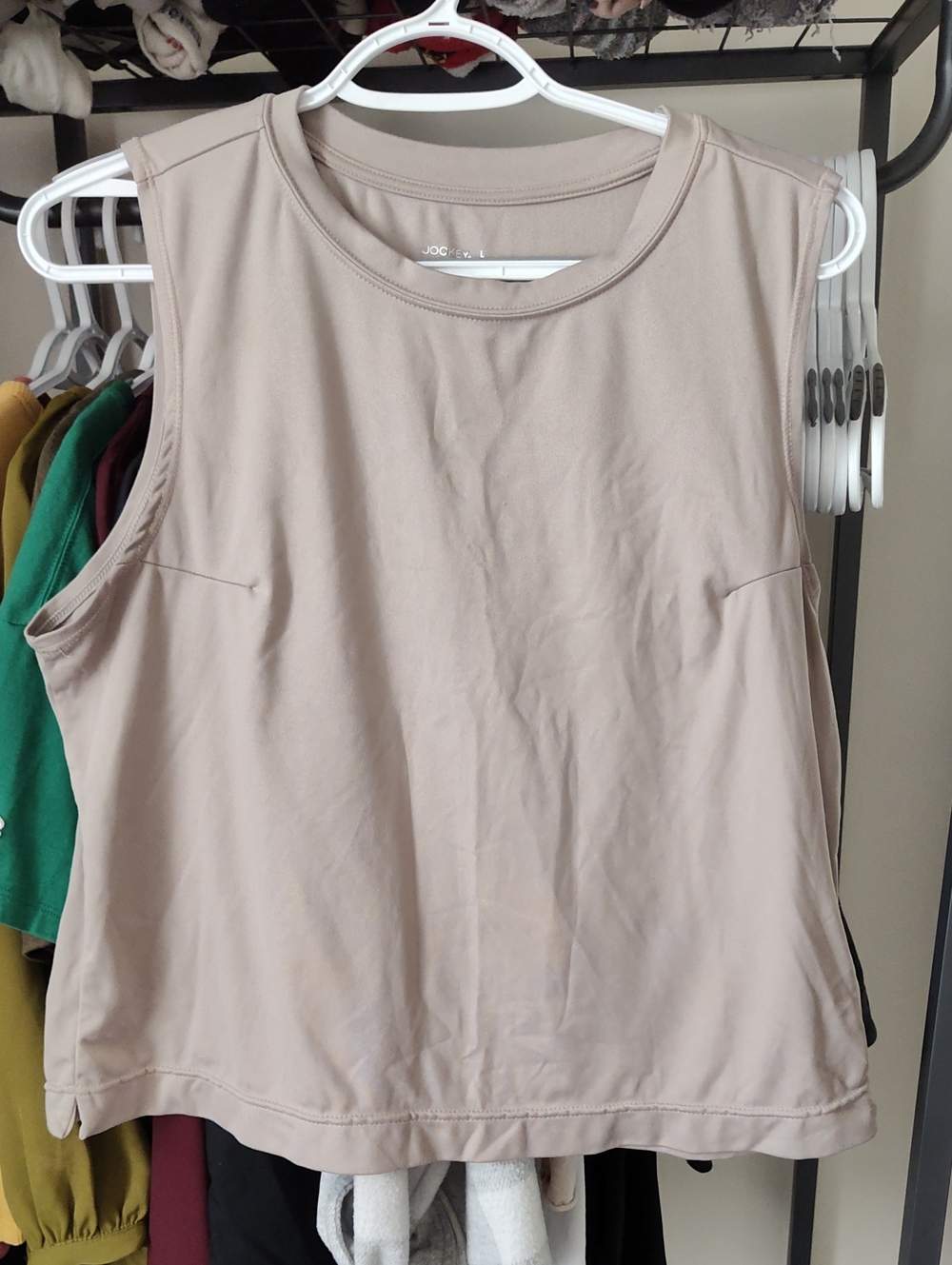 Jockey Neutral Taupe Sleeveless Workout Top